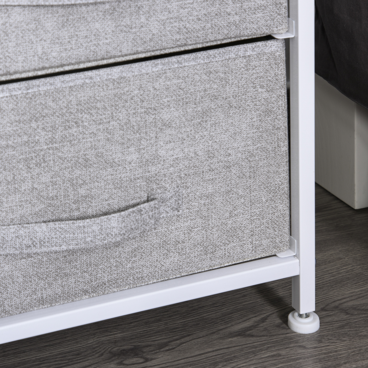 4 Drawer Linen Basket Storage Unit with Wood Top, Metal Frame and Handles HOMCOM