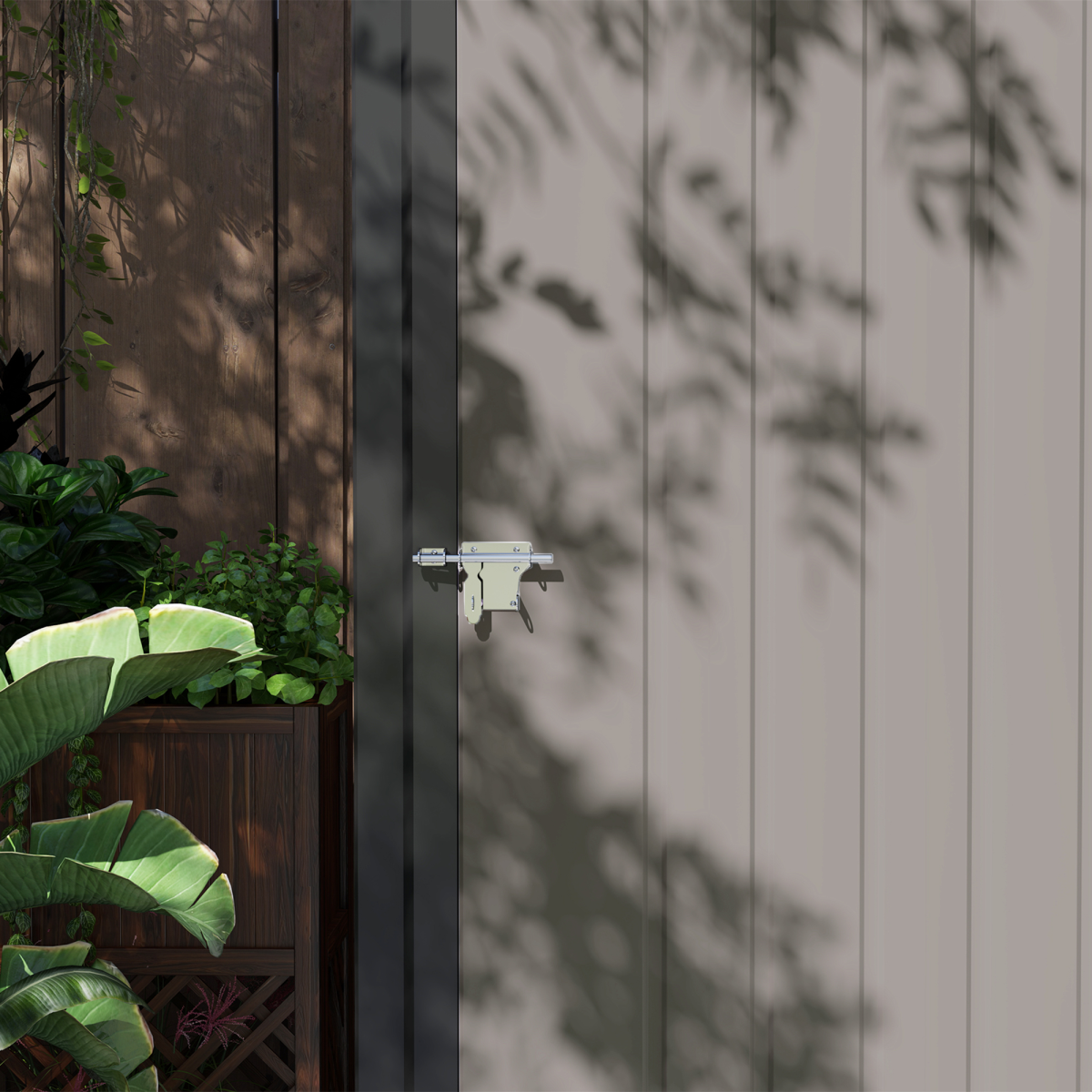 Outsunny Light Grey Steel Outdoor Storage Shed with Lockable Door