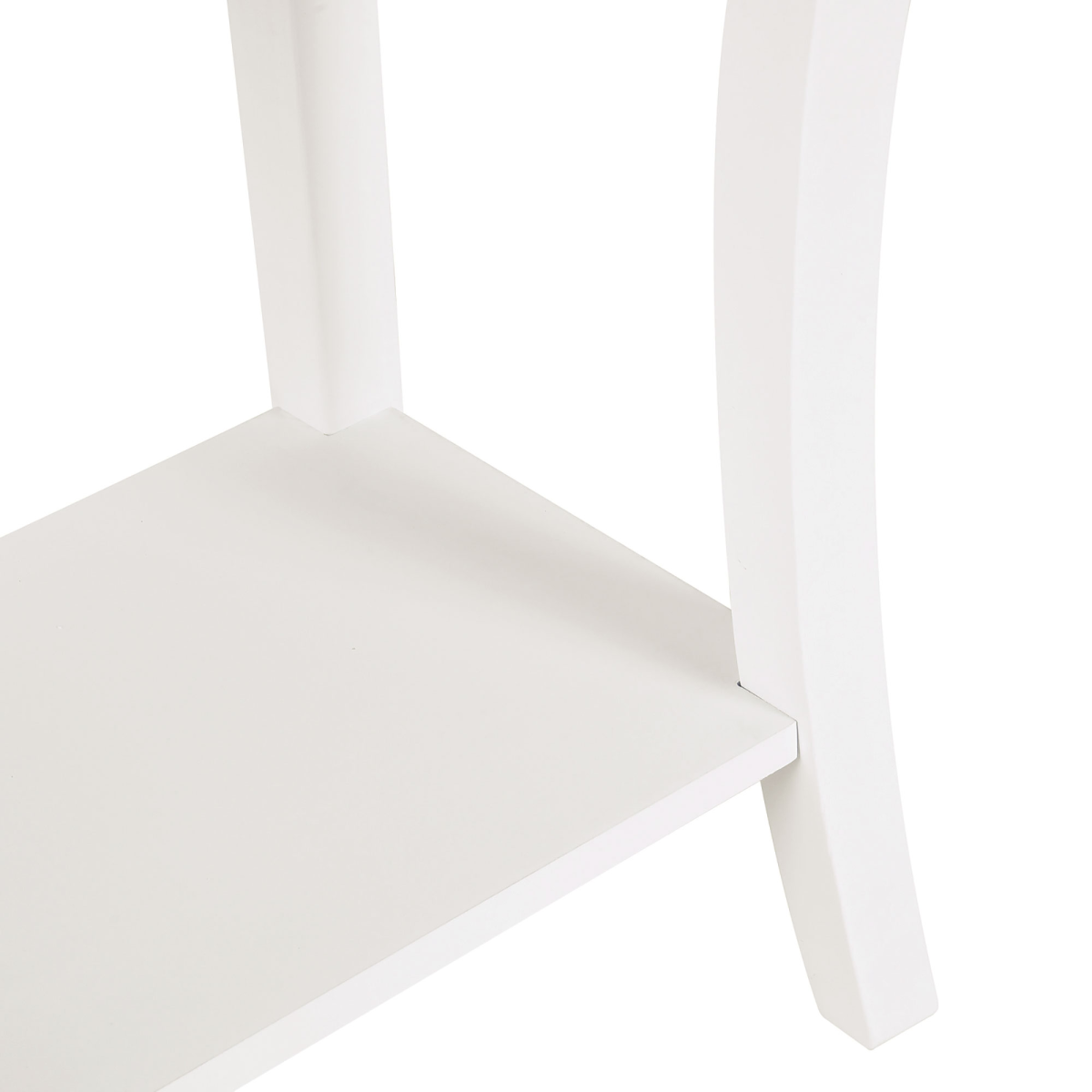 HOMCOM Ivory White Console Table with 2 Drawers and Lower Shelf