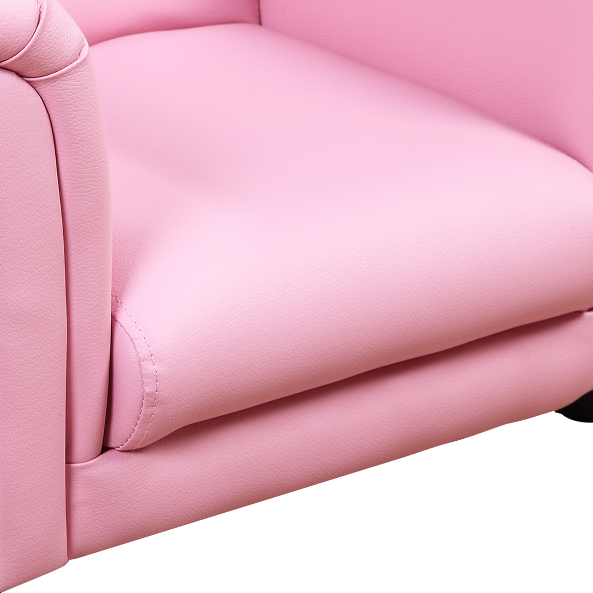 HOMCOM Kids Pink Sofa and Footstool Set, 18+ Months