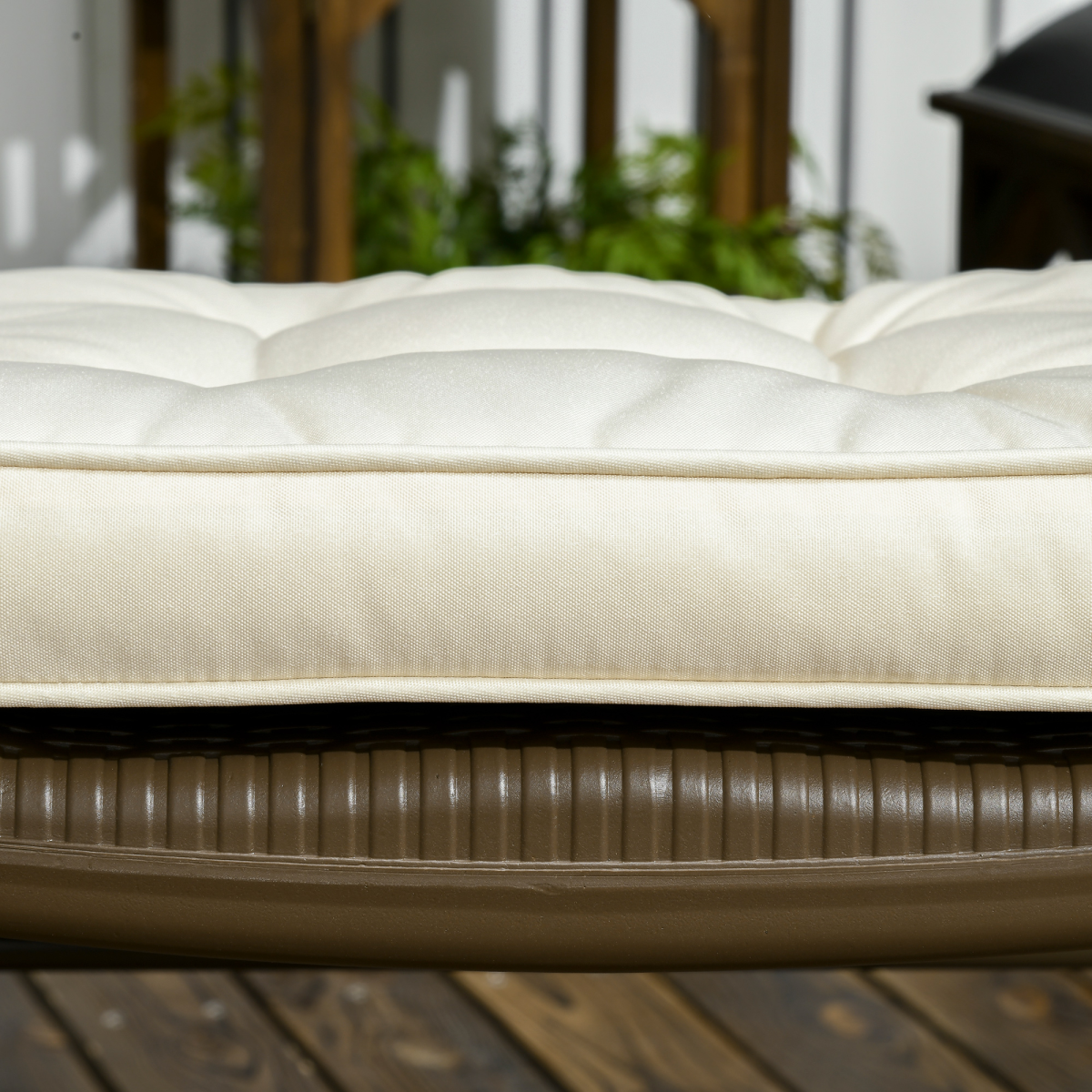 Outsunny 45 x 45cm Garden Seat Cushion with Ties, Cream