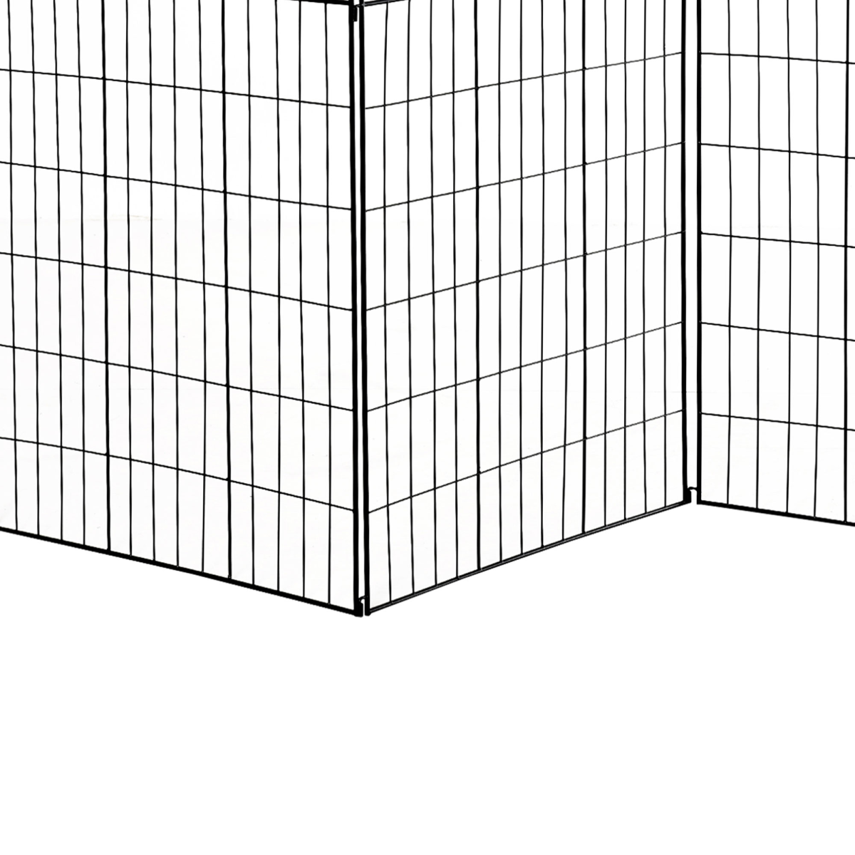 Decorative Garden Fence Border Edging, 4 Panels, 44in H x 12ft L, Steel Wire, Vine Pattern, Adjustable Shape