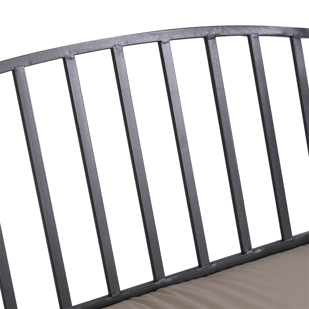 Outsunny Grey Metal Bench with Arch, 114 cm, Two-Seater