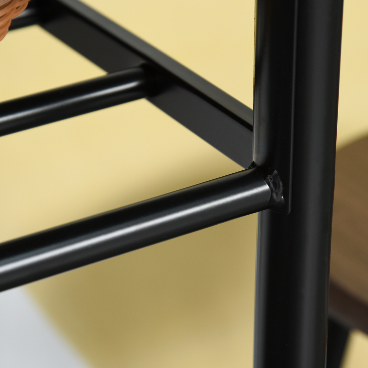 HOMCOM Bar Set with 1 Table and 2 Stools, Metal Frame, Black and Oak