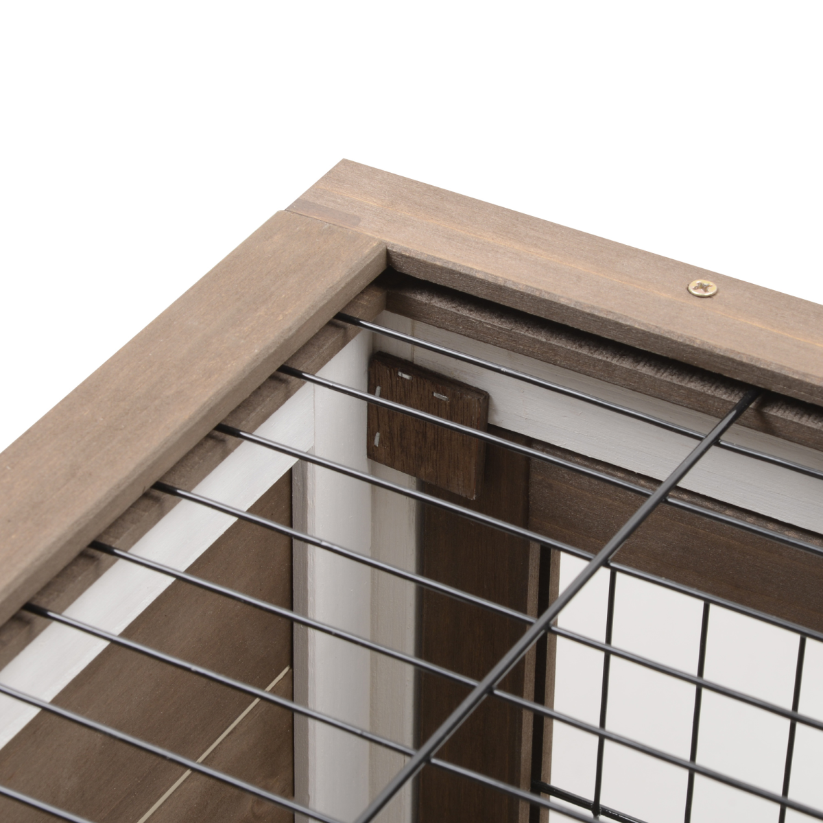 Wooden Rabbit Hutch with Wheels, Indoor Small Pet Cage 110 x 50 x 86cm