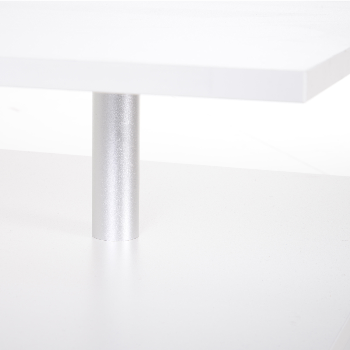 HOMCOM Modern 2-Tier Rectangular Coffee Table Side End Table, White
