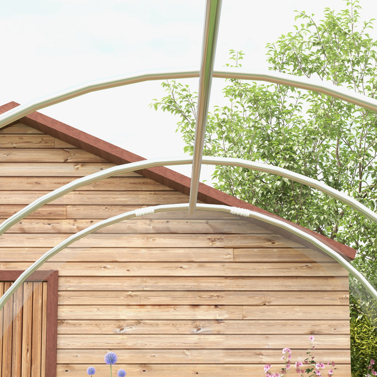Outsunny 3 x 2 x 2m Polytunnel Greenhouse with Hinged Door and Galvanised Steel Frame