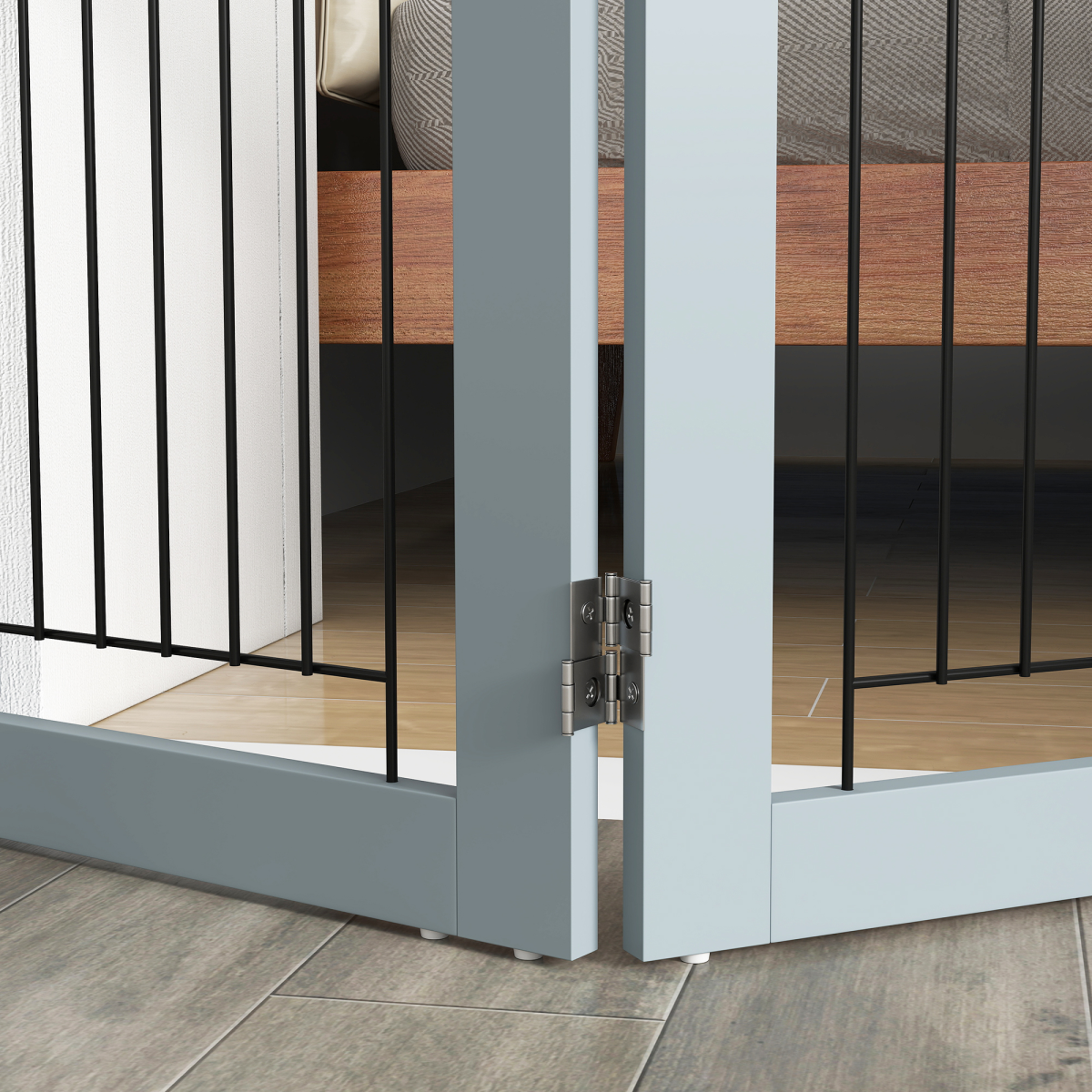 PawHut Foldable 3-Panel Pet Gate with Support Feet for Small Dogs