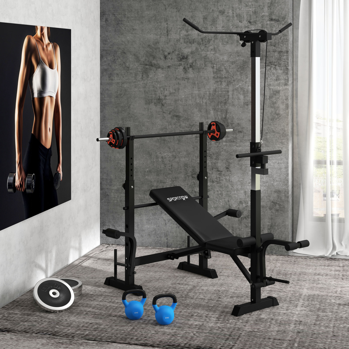 SPORTNOW 20kg Adjustable Barbell Weight Set for Home Gym