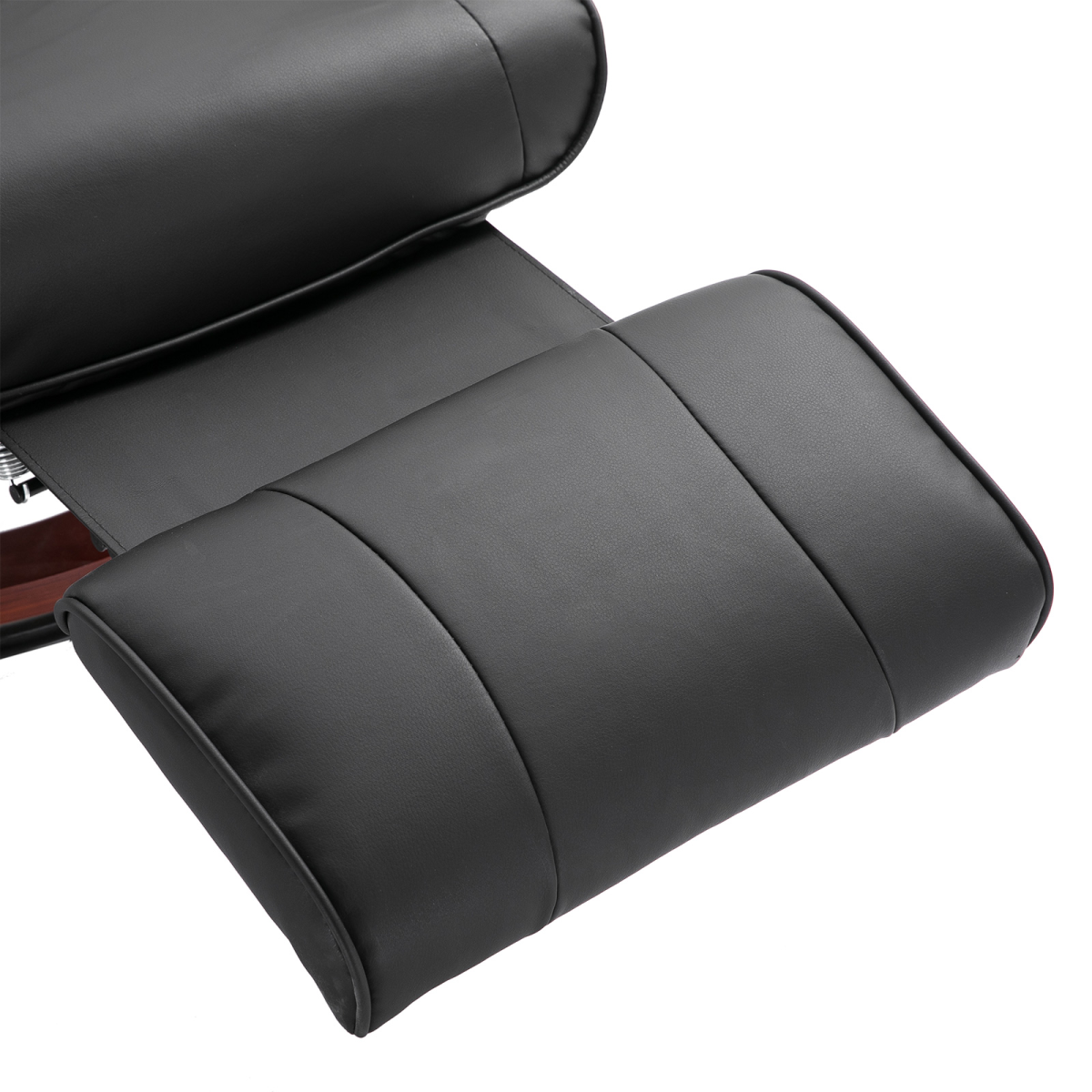 Ergonomic Black PU Leather Recliner Armchair with Footrest