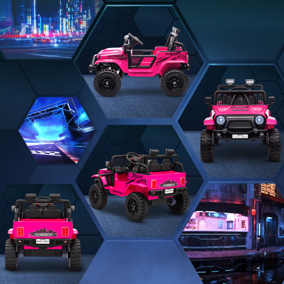 AIYAPLAY 12V Kids Electric Ride On Truck with Remote, Pink