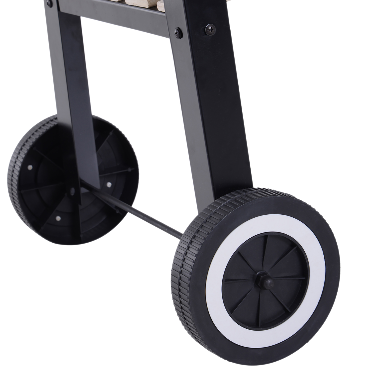 Outsunny Charcoal BBQ Grill with Adjustable 4-Height Grill Pan, Side Wind Shield, Shelf and Wheels, 87 x 45 x 83 cm, Black