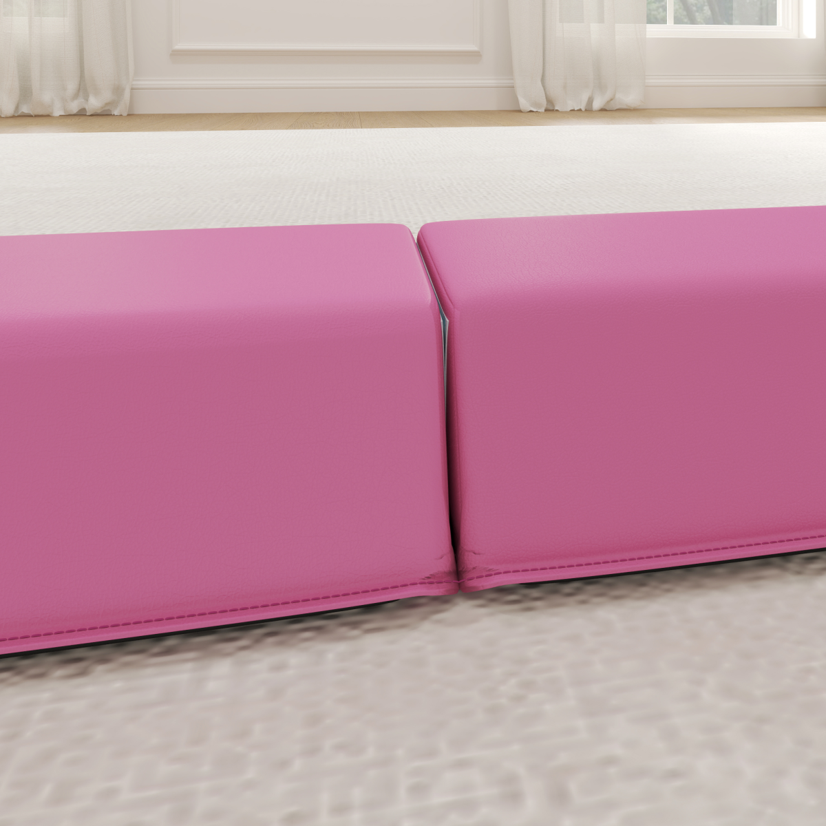 SPORTNOW 7.7FT Folding Gymnastics Balance Beam, Non-Slip Base, Pink