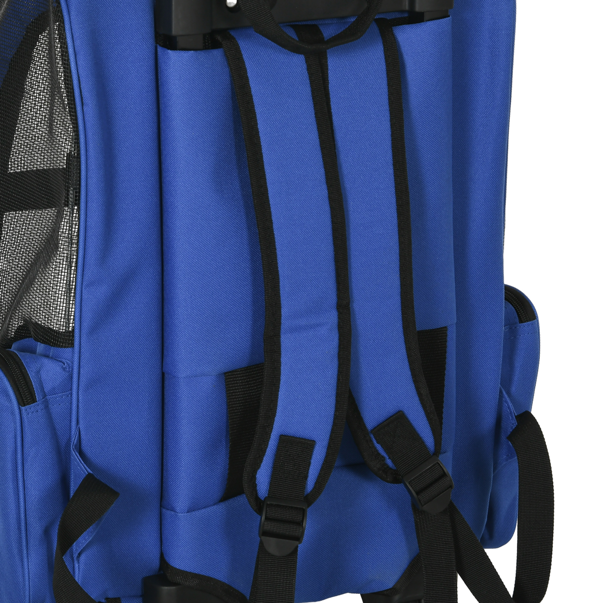 PawHut 2-in-1 Pet Travel Backpack Trolley Carrier with Detachable Wheels and Adjustable Pull Rod