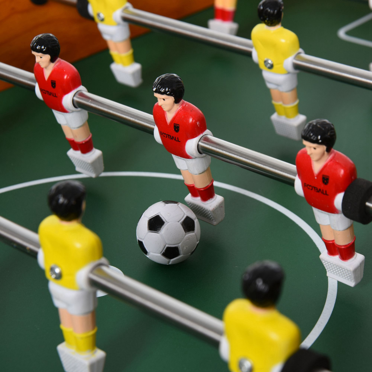 Wooden 84.5cm Foosball Table, 4-Player Football Game, 2 Balls