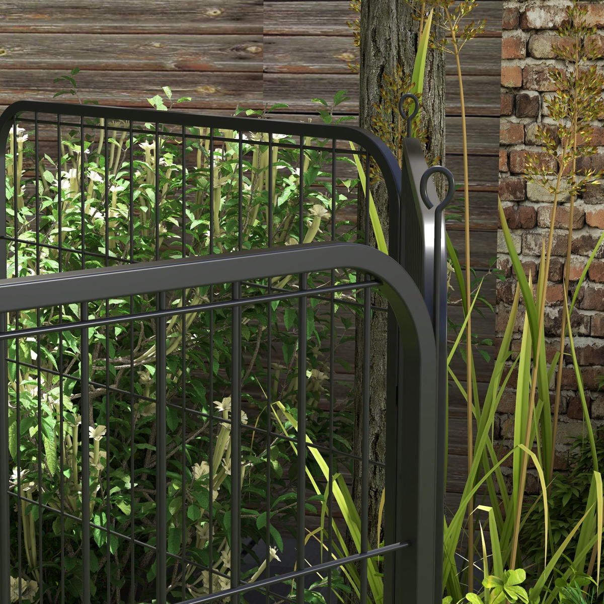PawHut Folding Metal Pet Playpen with 8 Panels, Hinged Door, Double Latch, Indoor and Outdoor Use