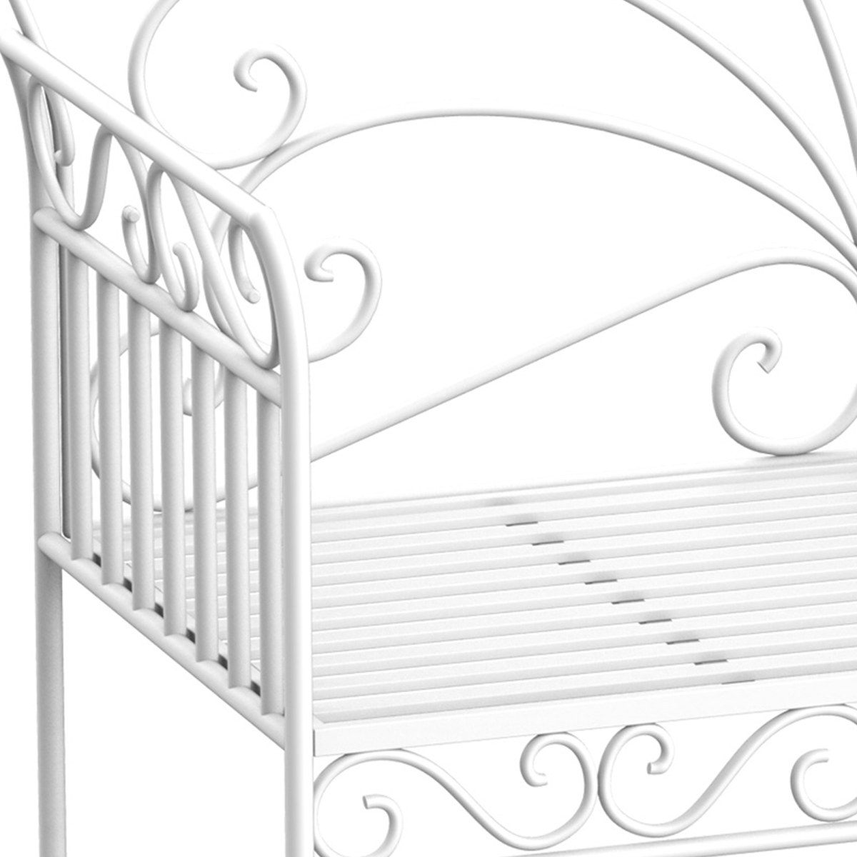 Outsunny 2-Seater White Metal Garden Bench with Backrest
