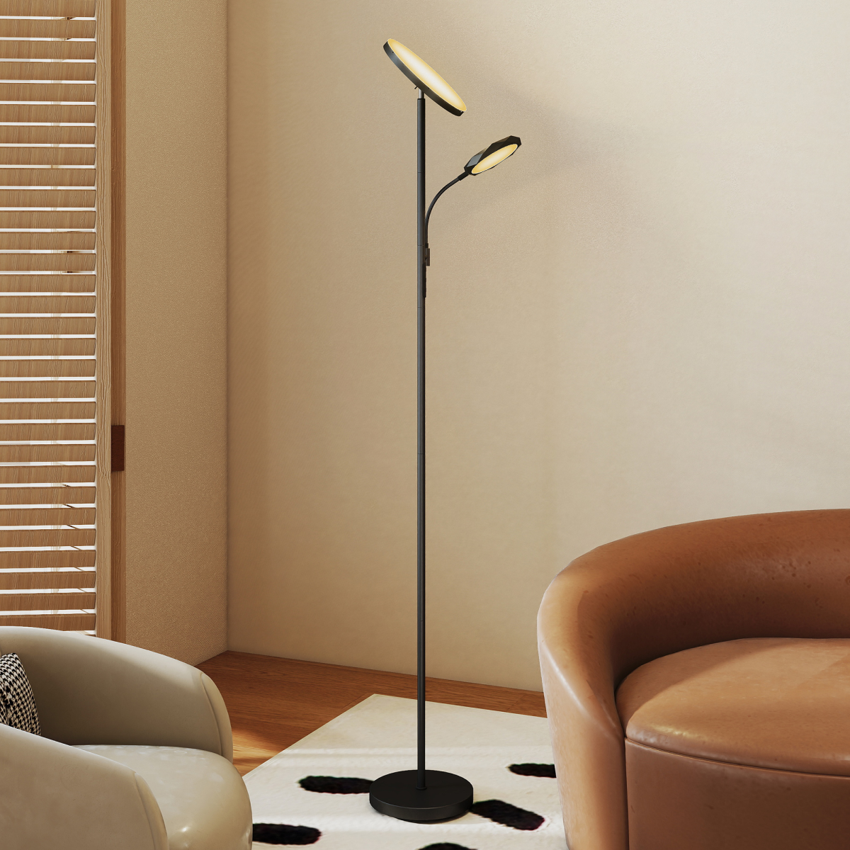 HOMCOM Dimmable Floor Lamp with 4 Modes, Remote & Touch, Black