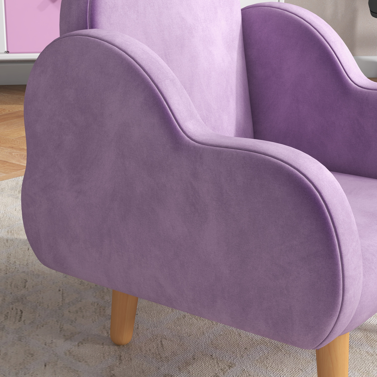 Cloud-Shaped Toddler Armchair, Kids Mini Chair for Playroom, Bedroom - Purple