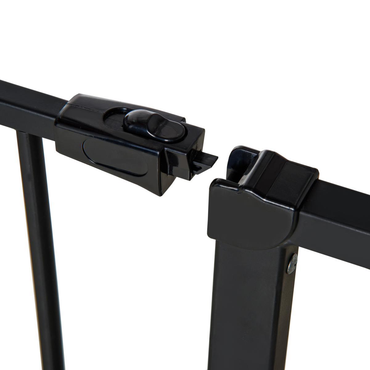 Pawhut Adjustable Pressure Mounted Dog Gate for Stairs & Doorways, Black