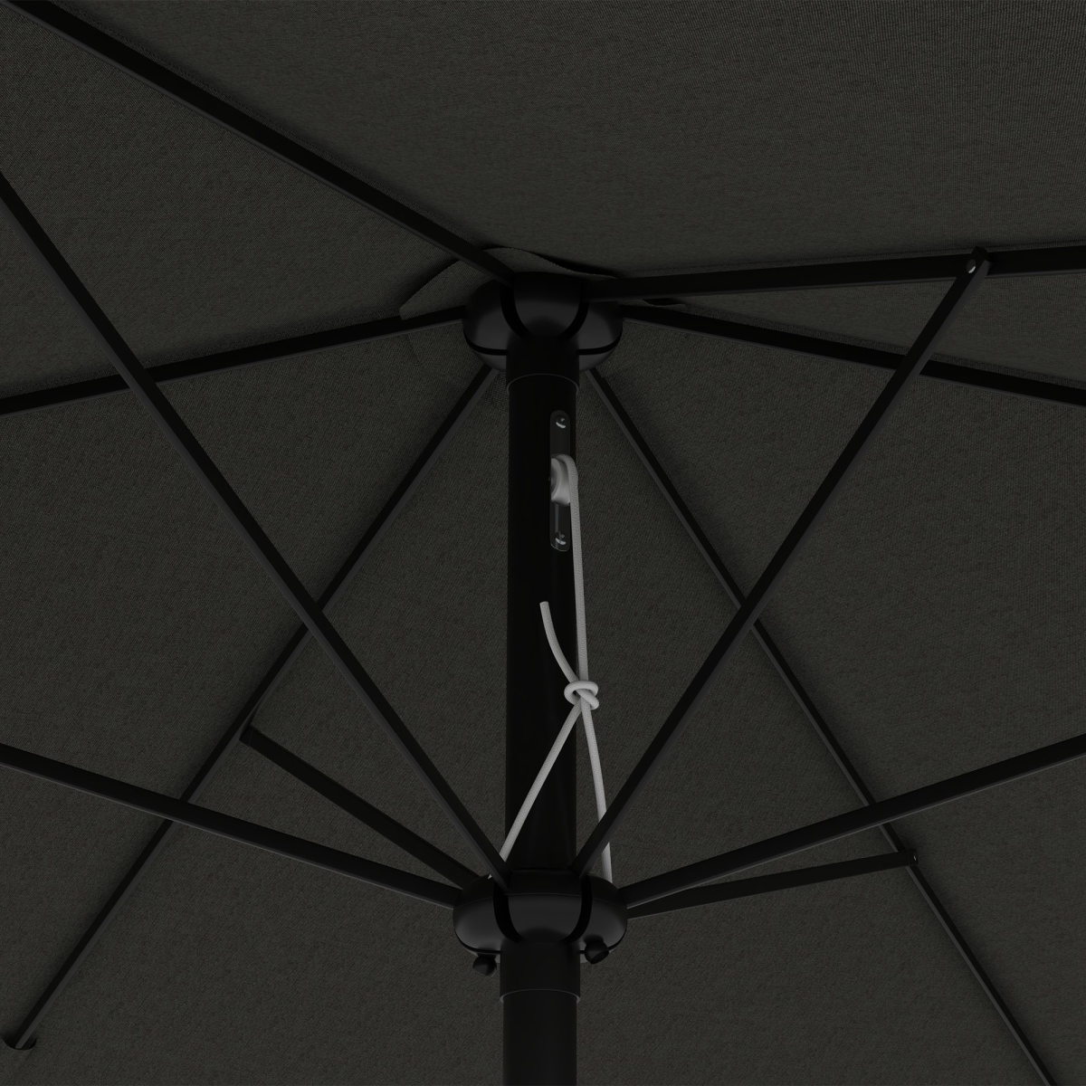 Outsunny 2 x 3m Rectangular Garden Parasol with Crank, Adjustable Angle, Dark Grey
