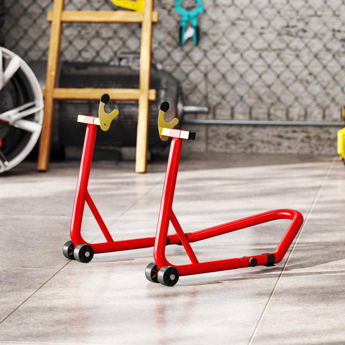 HOMCOM Motorcycle Rear Wheel Stand, 544kg Steel Paddock Stand