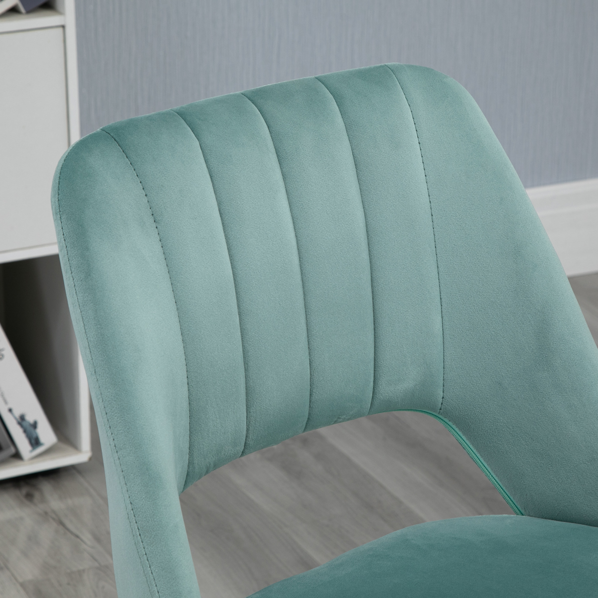 Vinsetto Green Velvet Scallop Swivel Office Chair