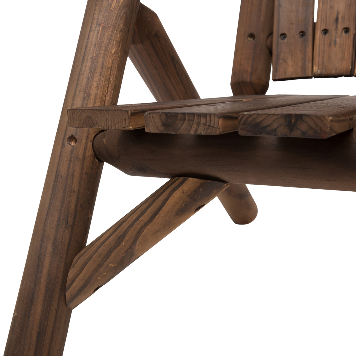 Outsunny Adirondack Style 2-Seat Wood Patio Bench with Center Table