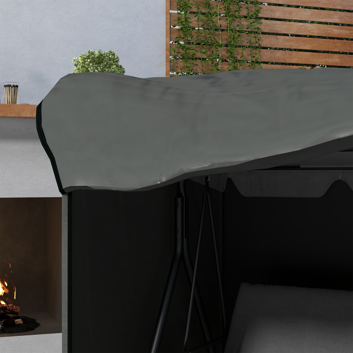 Outsunny Large Outdoor Swing Chair Cover, Dark Grey, Oxford Fabric, Garden Furniture Protector for 3-Seater Patio Swing Chair