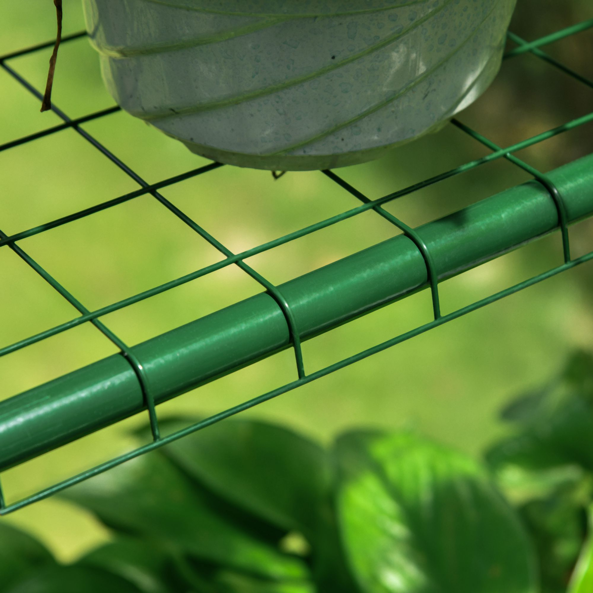 Outsunny Large Steel Frame Greenhouse with 2 Shelves, Clear PVC Cover, Zippered Door