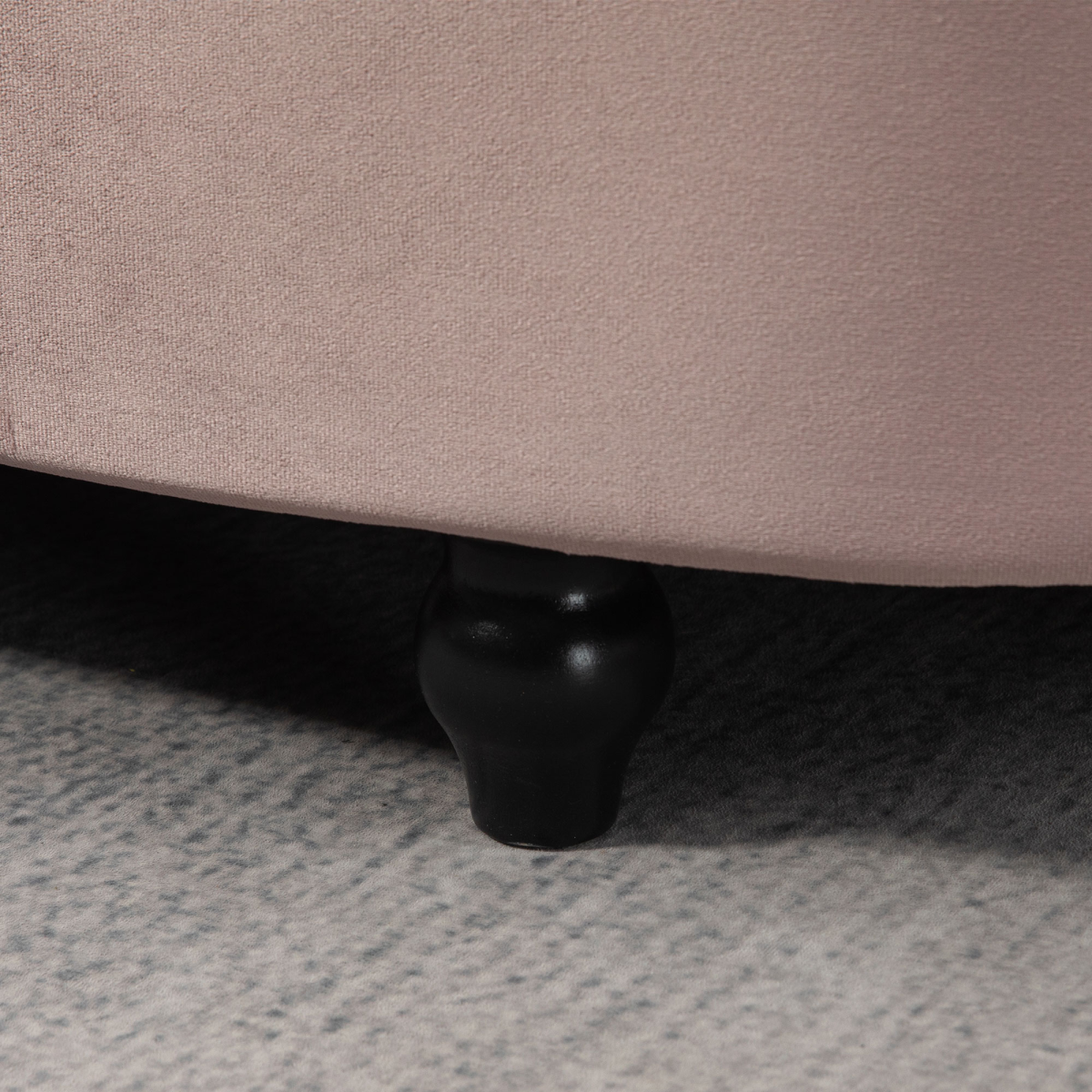 HOMCOM Tufted Semi-Circle Storage Ottoman Bench, Pink