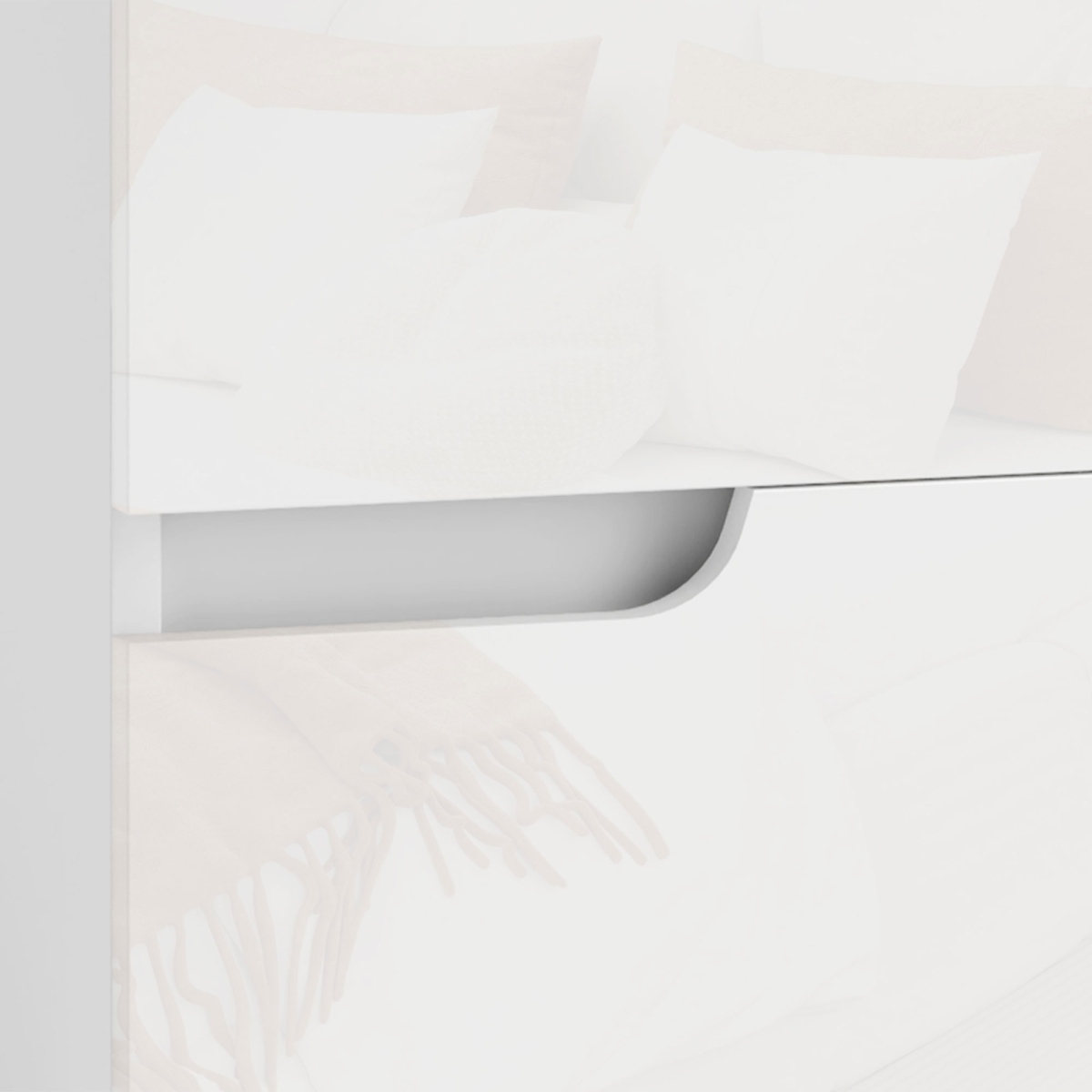 HOMCOM Modern White Bedside Table with 2 Drawers for Bedroom