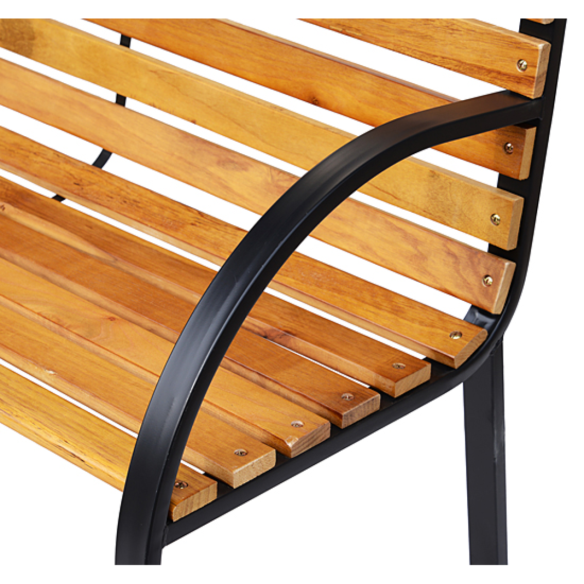Outsunny Garden Bench, 2-Seater Steel and Hardwood, 122 x 60 x 80 cm