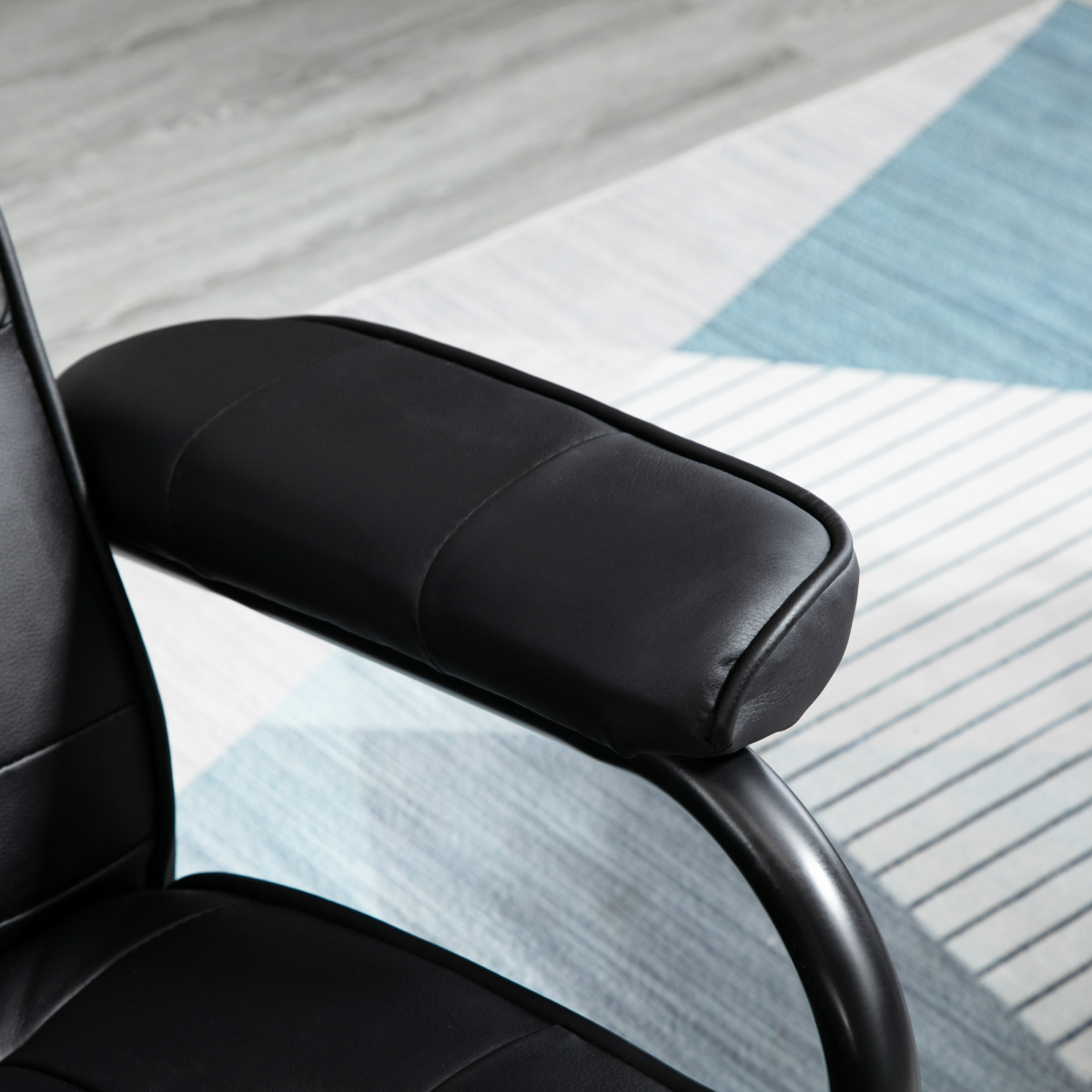 Black Massage Recliner Chair with Ottoman and 10-Point Vibration