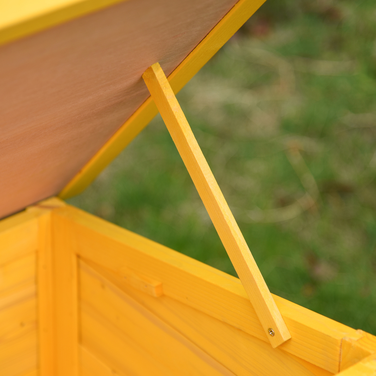Wooden Outdoor Cat House with Openable Roof, Waterproof Asphalt Roof, Transparent Window, Lockable Door, Detachable Legs, Solid Fir Wood Frame