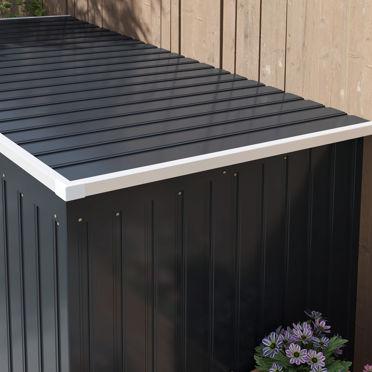 Outsunny 7 x 4ft Metal Garden Storage Shed with Double Door, Dark Grey