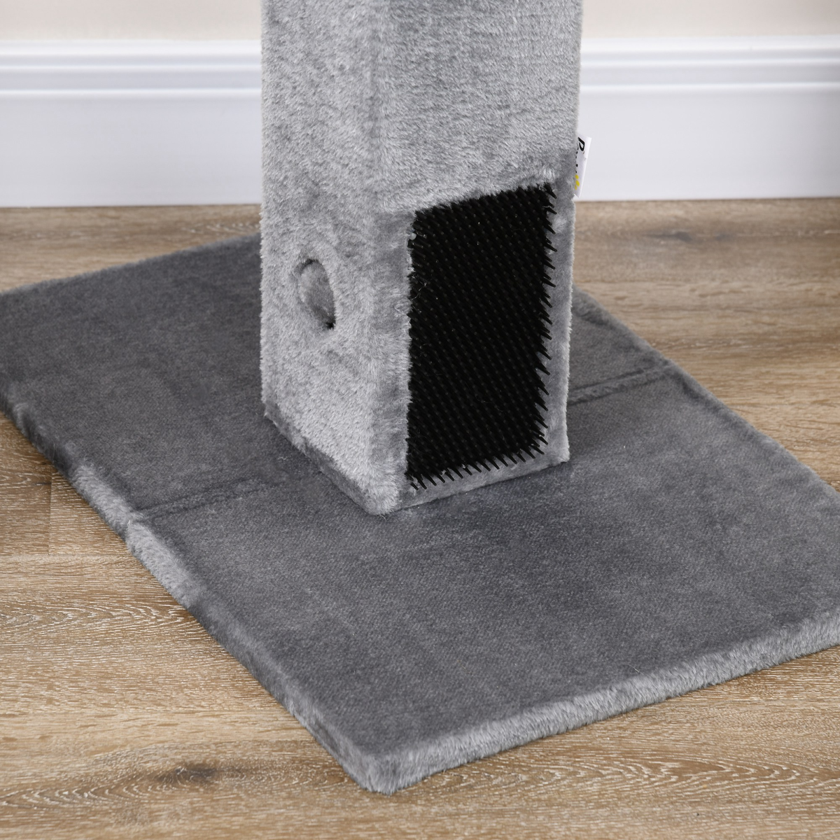 PawHut 79cm Cat Scratching Post and Climber Activity Centre with Jute Scratching Post, Dangling Toy and Hidden Bell Toy, Grey