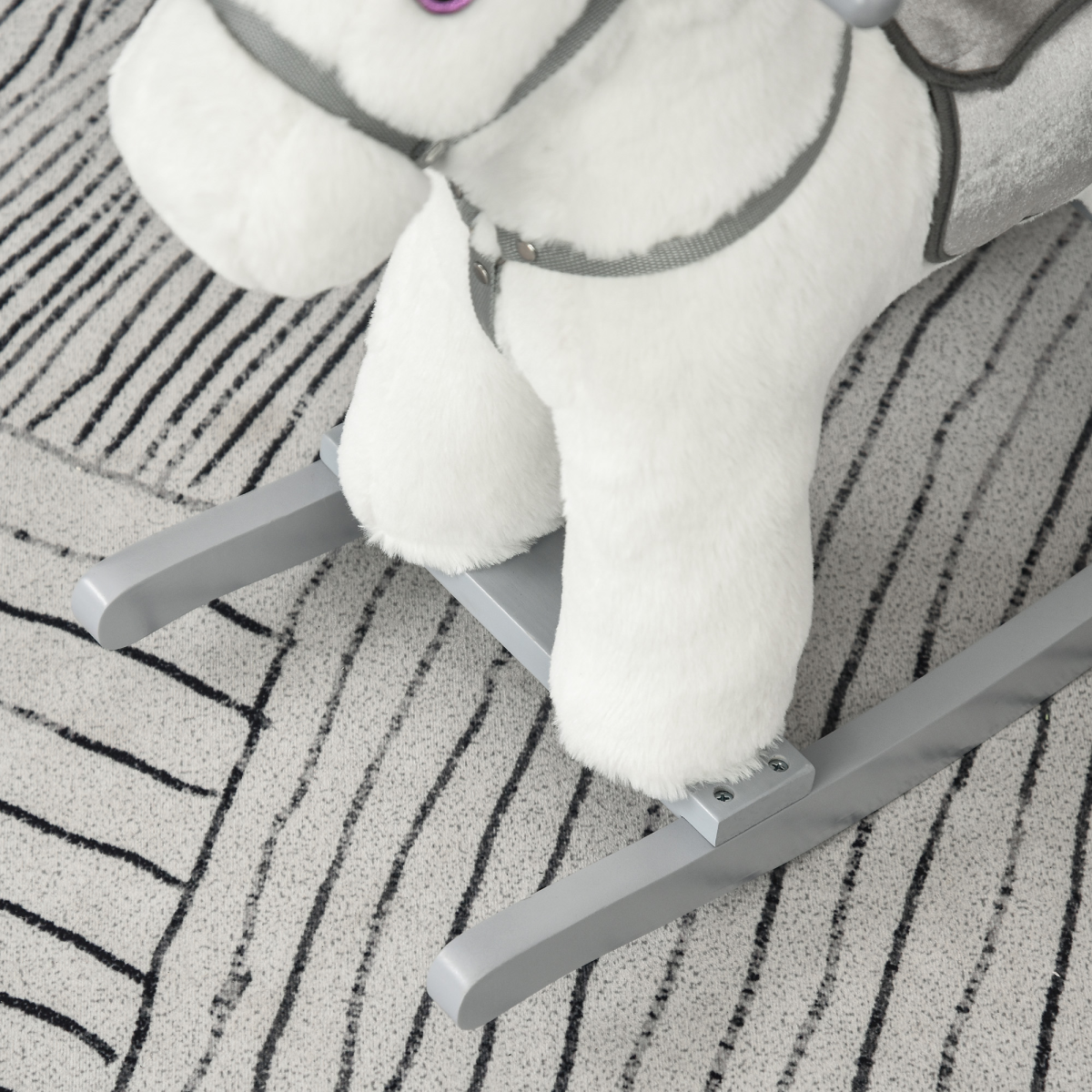 Kids Plush Ride-On Rocking Horse with Sound Handlebar