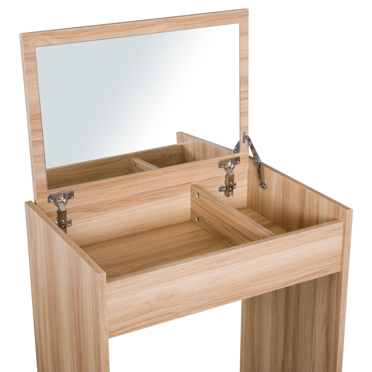 HOMCOM Dressing Table Set with Flip-Up Mirror, Stool, Hidden Storage and Writing Desk Function, Wood