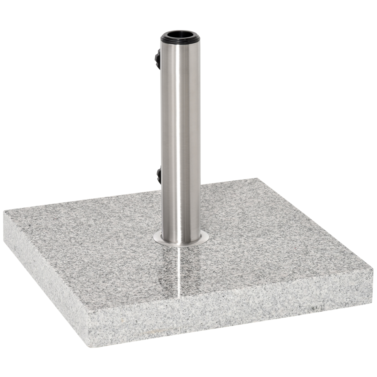 Outsunny 25 kg Marble Umbrella Base with Handle and Wheels - Hemp Grey