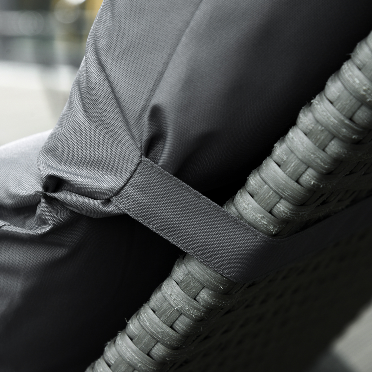 Outsunny Set of 2 Sun Lounger Cushions with Ties, Dark Grey
