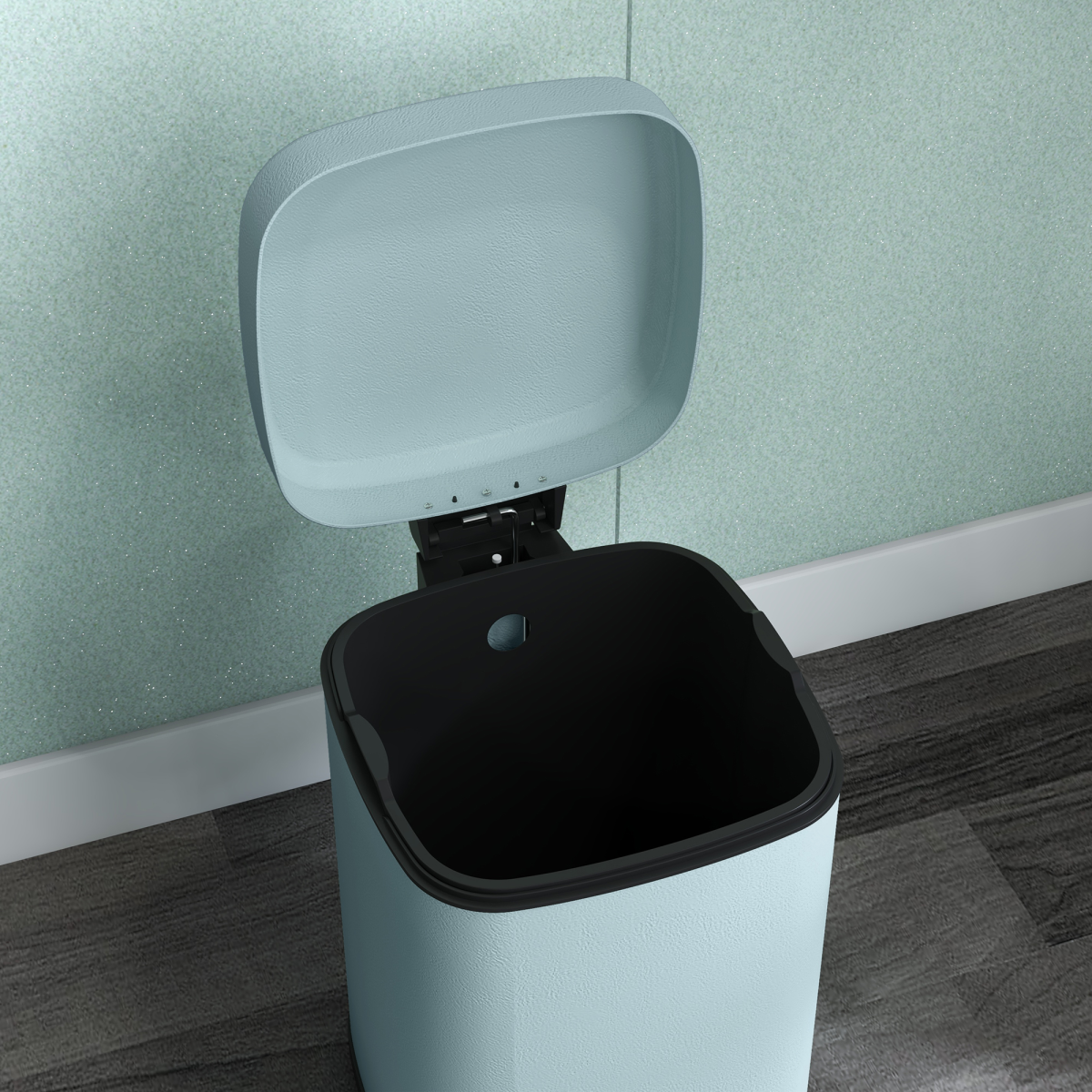 PawHut 12L Metal Pedal Bin with Soft-Close Lid, Light Green
