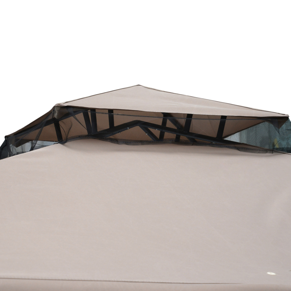 Outsunny Outdoor Gazebo with 2-Tier Roof and Mosquito Netting, 295L x 295W x 263H cm, Taupe