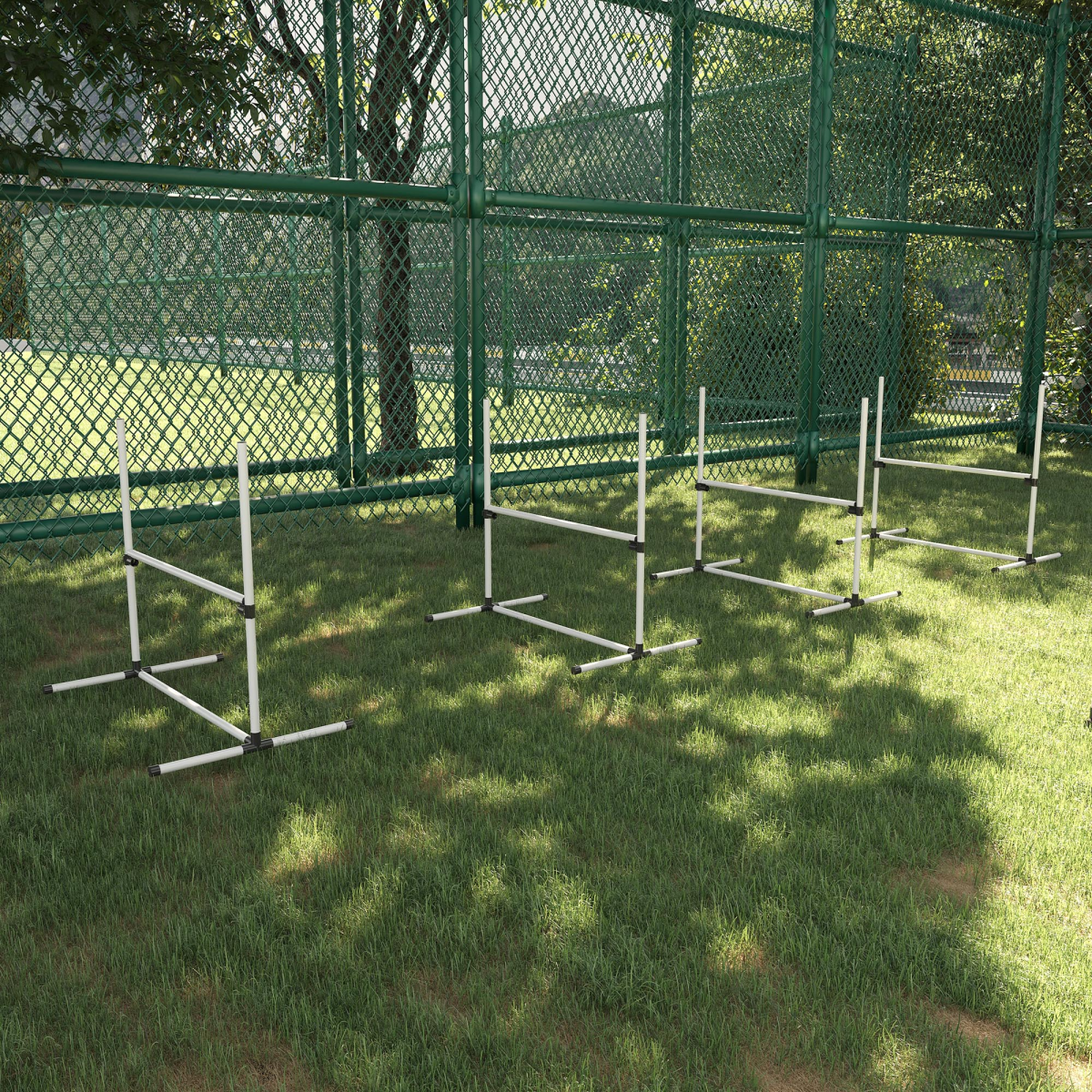 PawHut Free-Standing Adjustable Dog Agility Jump Set with Carry Case