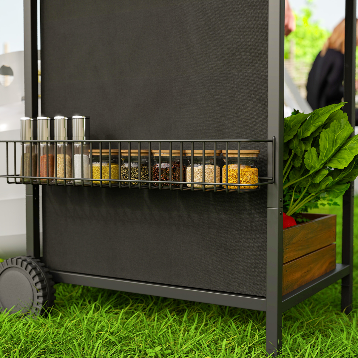 Outsunny 4-Burner Gas BBQ Grill with Side Burner and Lid, Black