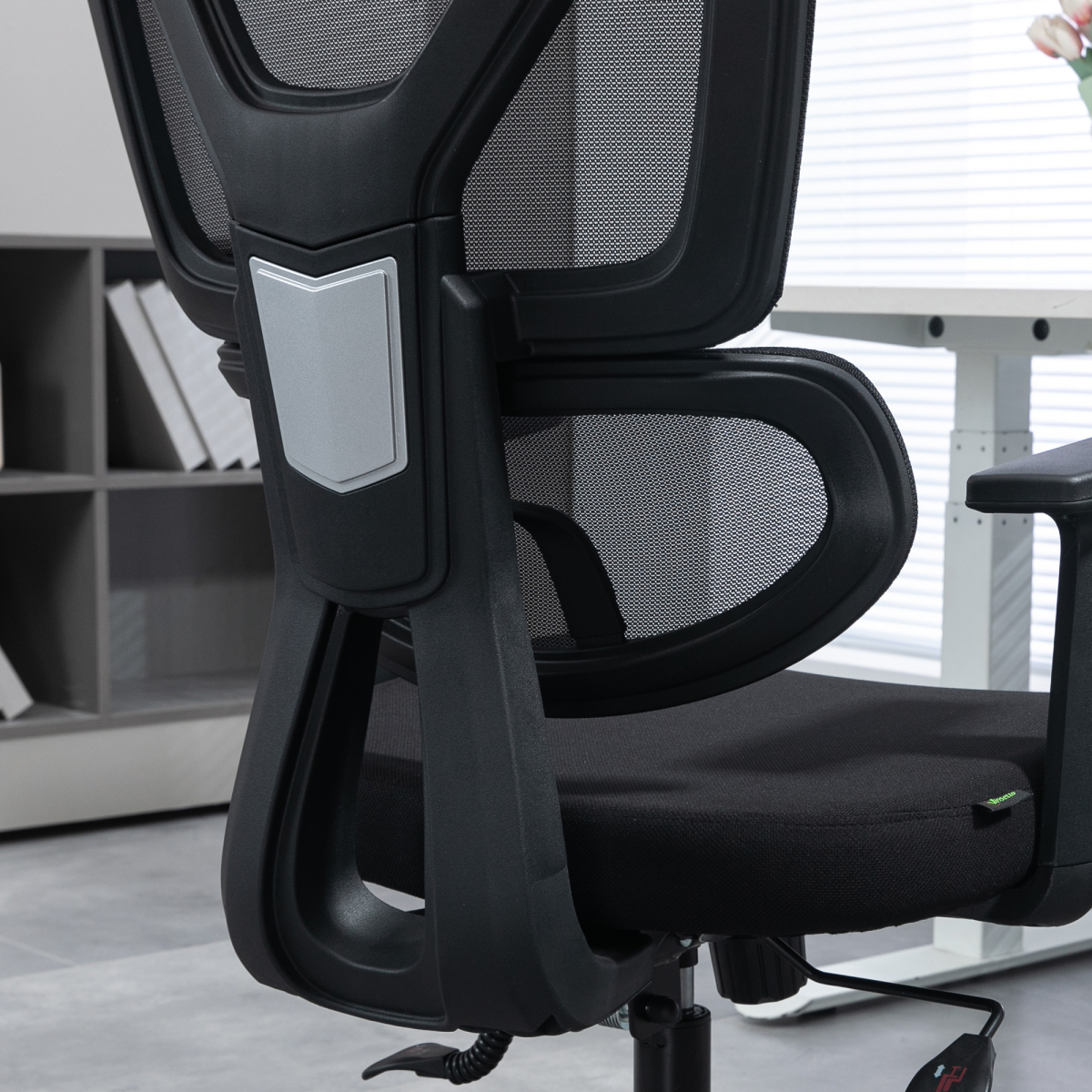 Vinsetto Mesh Office Chair Swivel Desk Chair w/ Adjustable Height Headrest Black