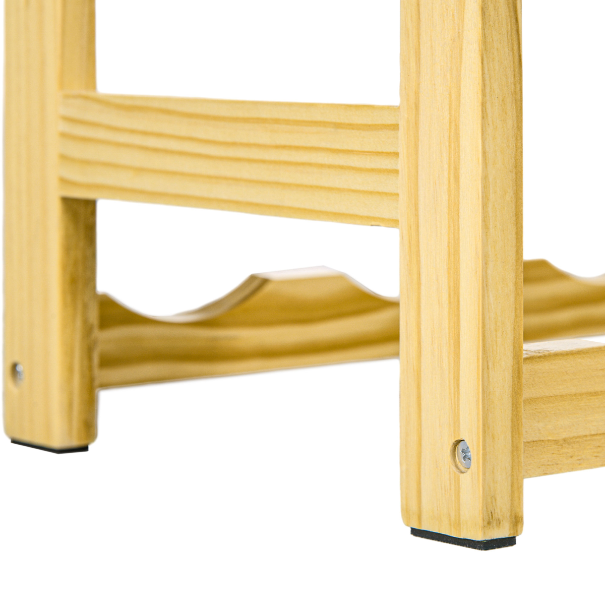 HOMCOM 42-Bottle Freestanding Pine Wood Wine Rack, Natural