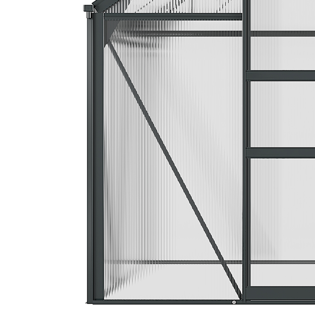 Outsunny 6x6ft Walk-In Polycarbonate Greenhouse, Aluminium Frame, Sliding Door