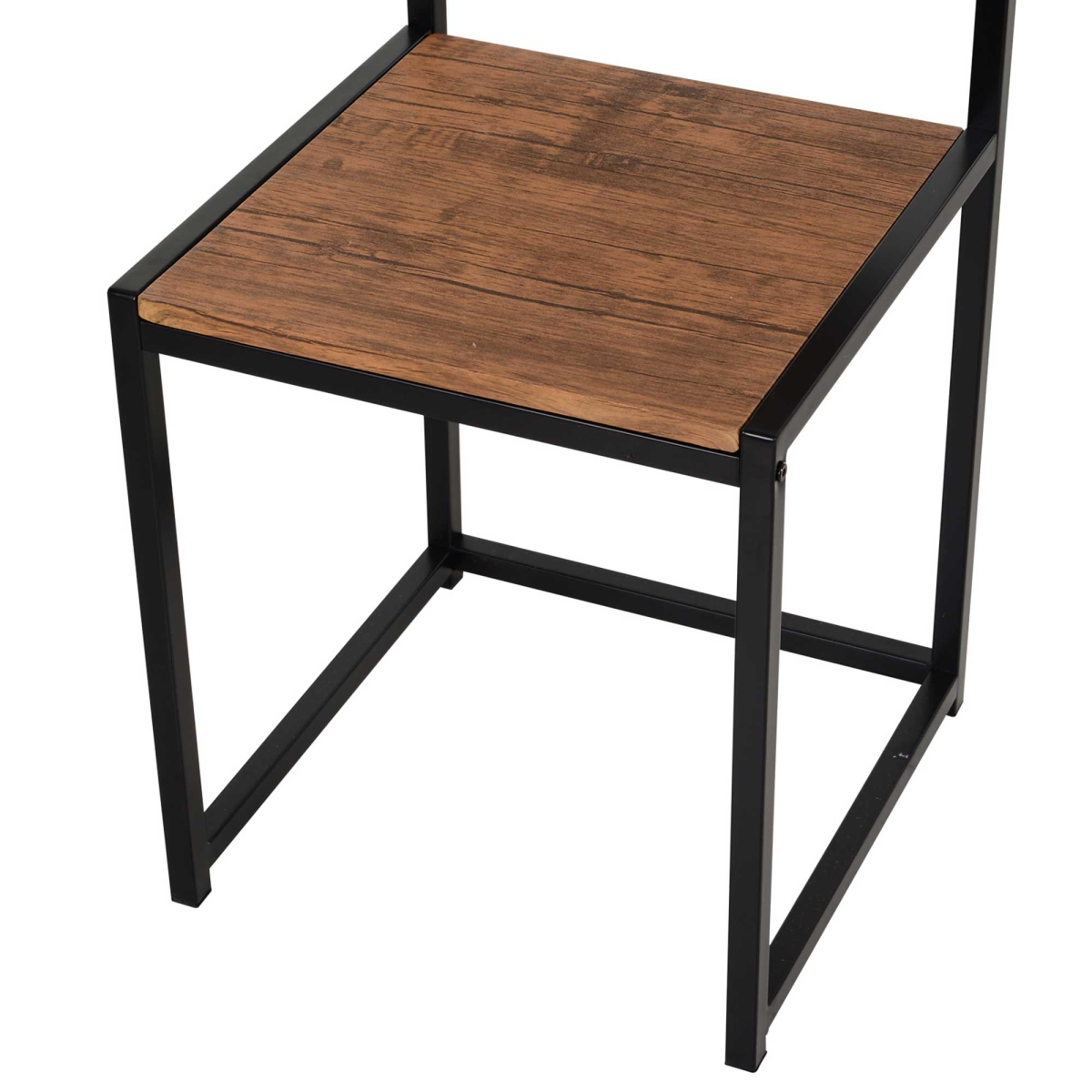 HOMCOM Industrial 3-Piece Bar Stool and Table Set, 2 Stool Chairs and Rectangular Table, Galvanised Steel Frame, Chestnut Brown MDF, Wood Tone