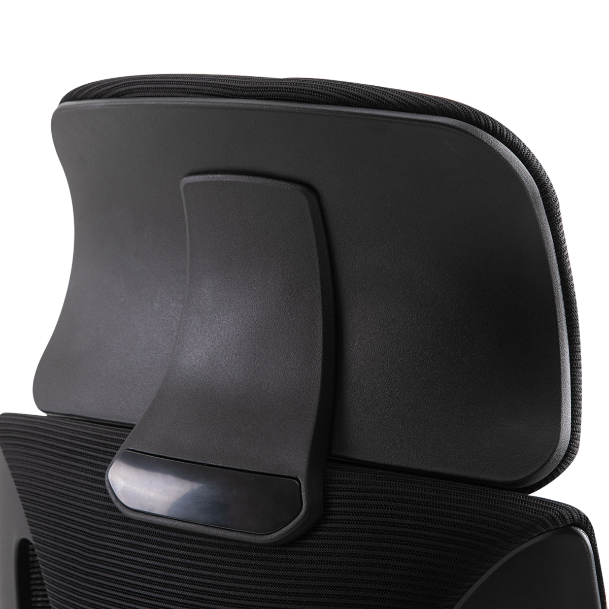 Black Mesh Office Chair with Adjustable Height and Padded Headrest